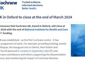 cochrane uk closing