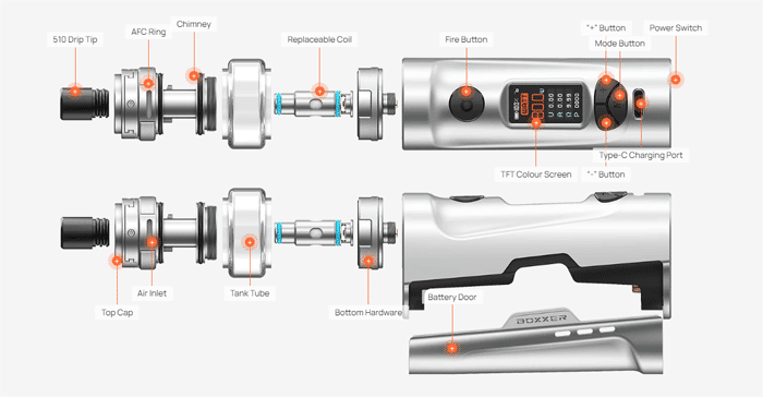 aspire boxxer components