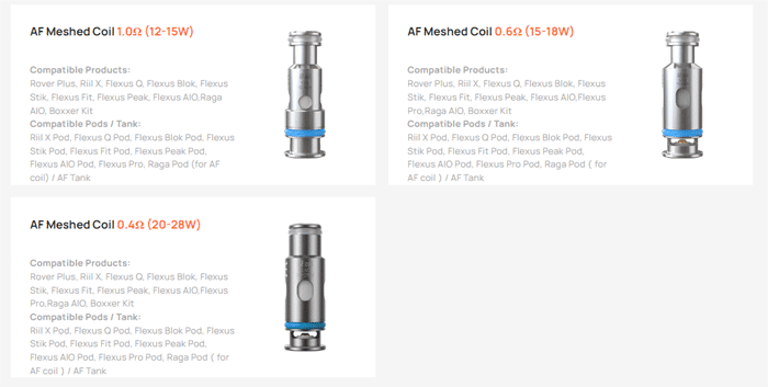 af tank coil options