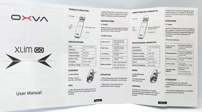 oxva xlim go instructions