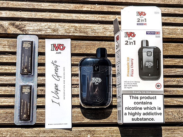 IVG Air 2 in 1 kit contents