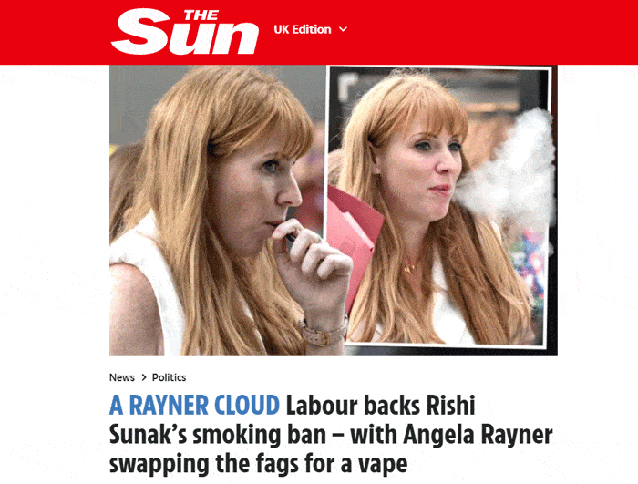 angela rayner vaping