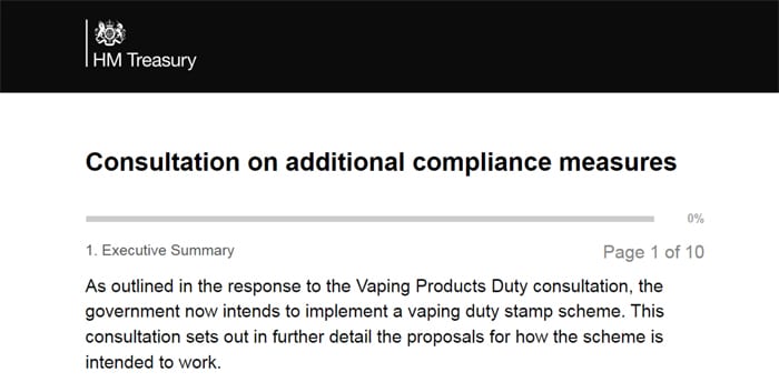 vape duty stamp consultation