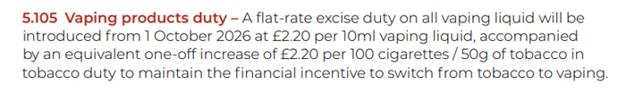 vaping tax budget