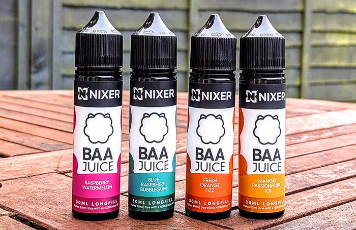 nixer x baa juice range