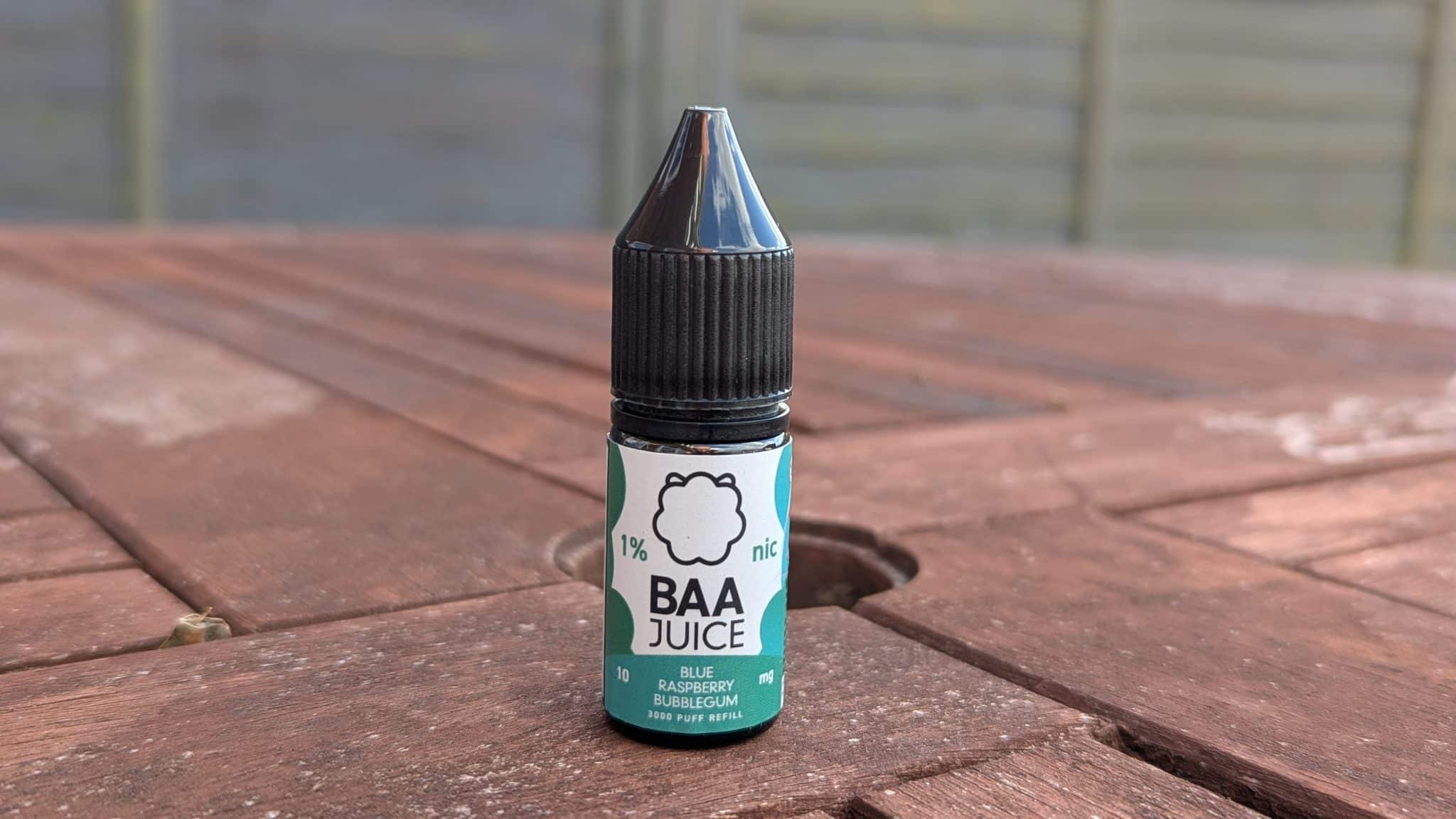 baa juice blue rasp bubble