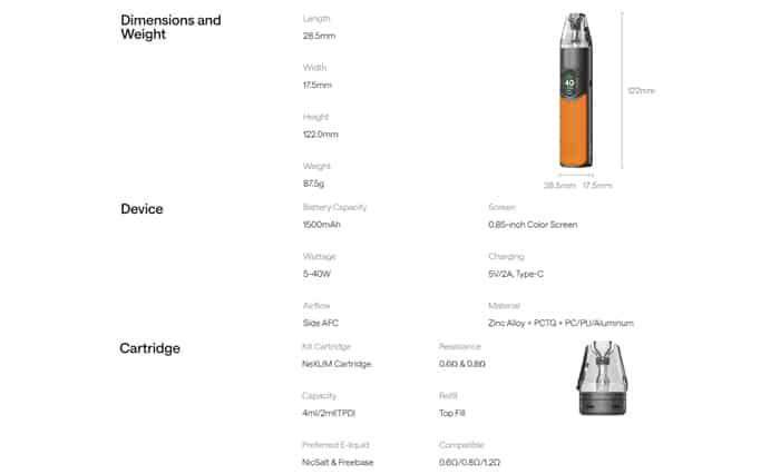 nexlim specs