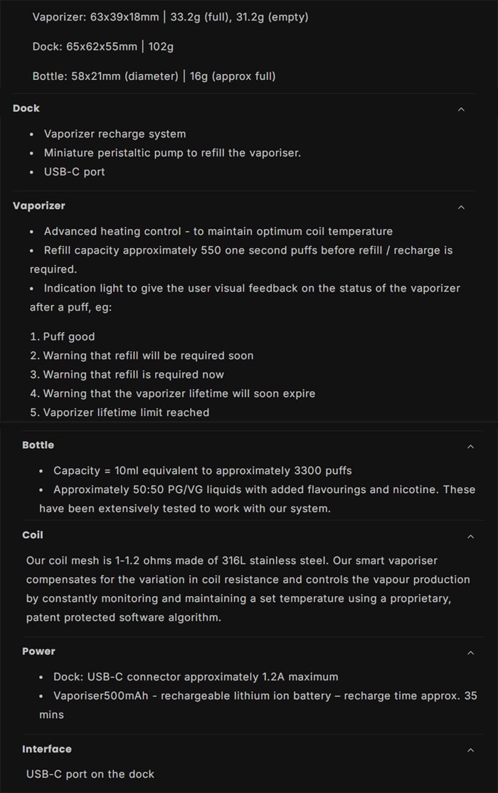 refilla specs