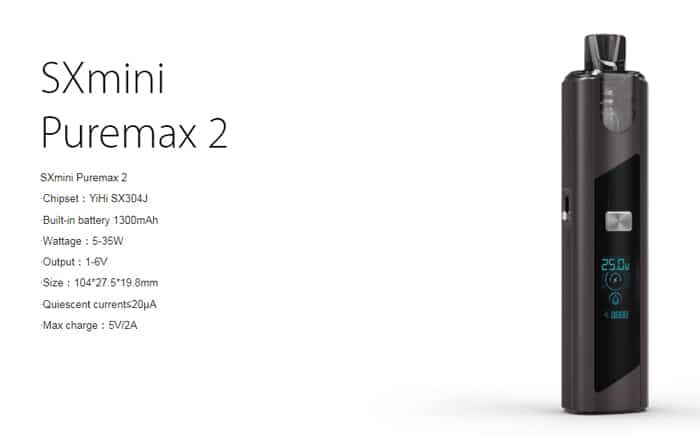 sx mini puremax 2 specs